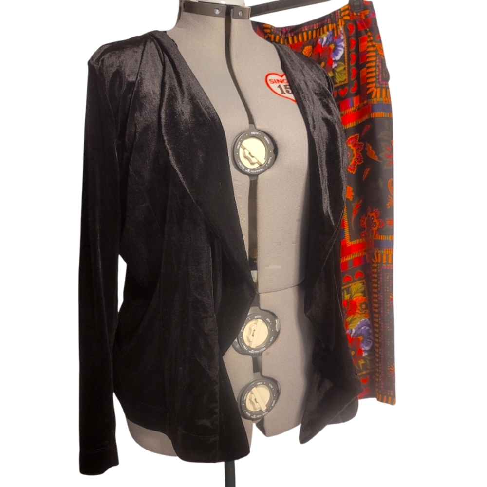 Velvet drape front jacket B4
